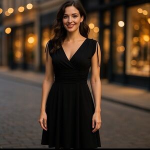 AA Studio Black Jersey Stretch Sleeveless Midi Dress NWT